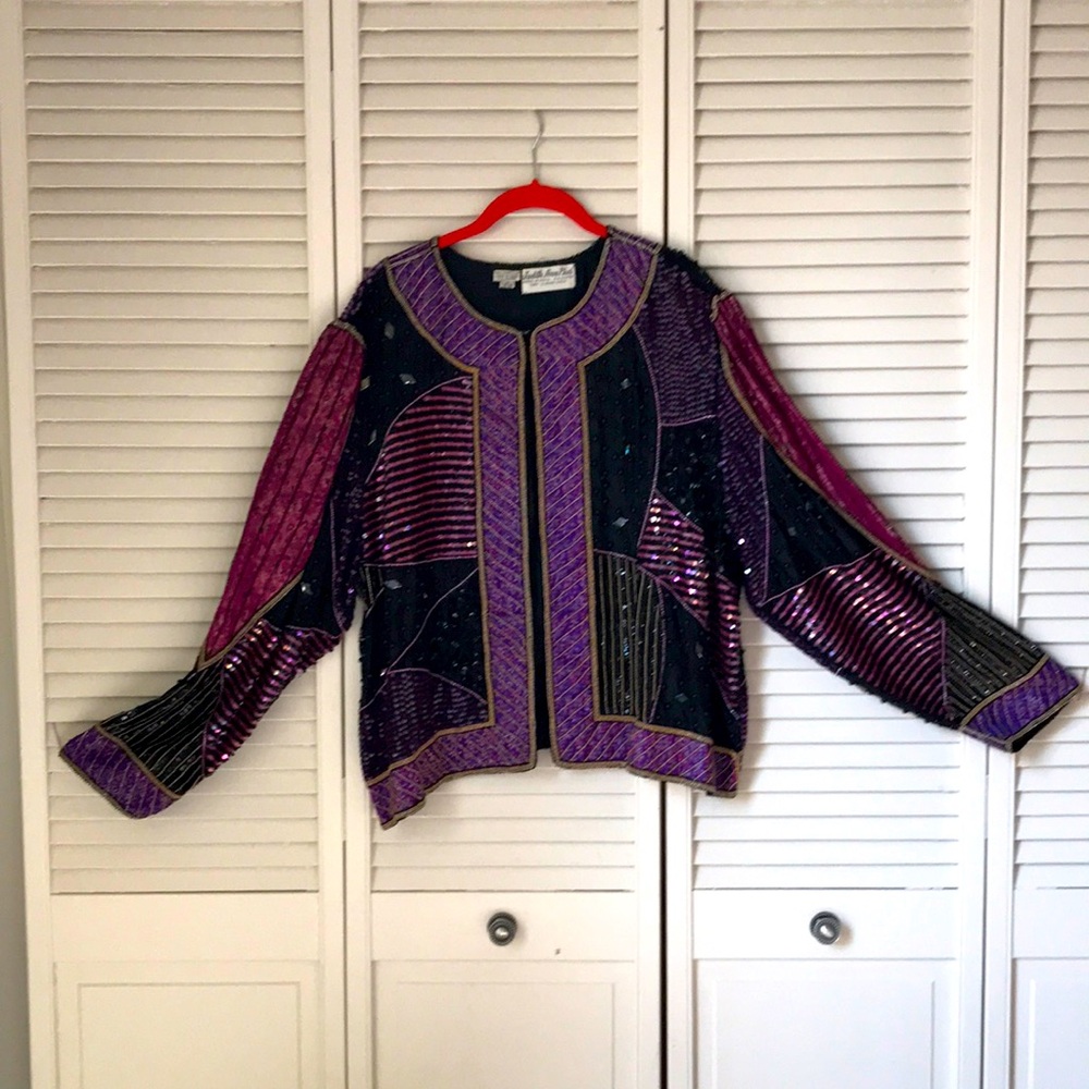 Vintage Judith Ann Plus Beaded Jacket Size 2X